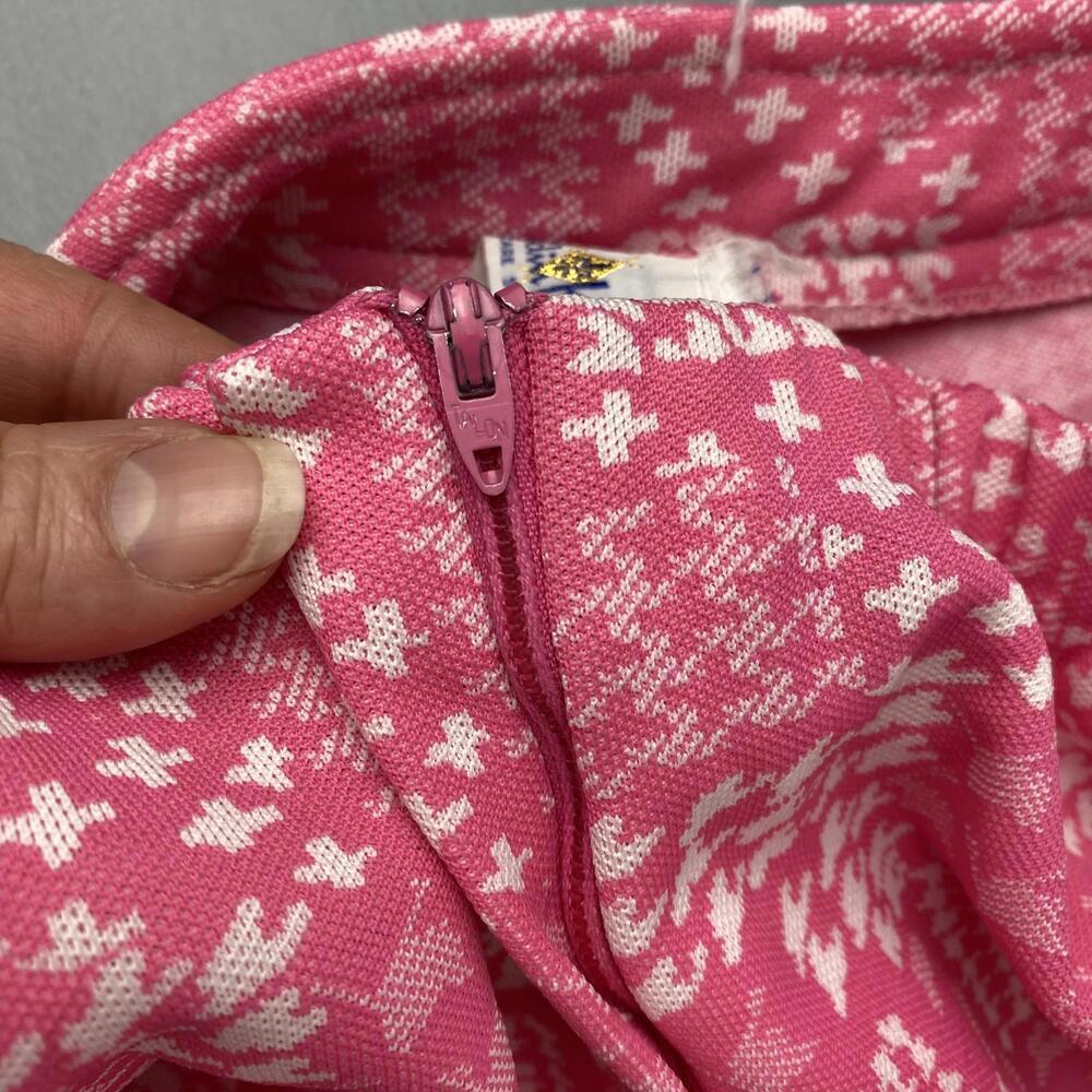 Vintage Rare Trendy Pink & White Check Print Wide-Leg Pants with Belt - Picture 12 of 16